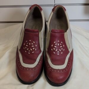Sandbaggers Madison Golf Slip-On Shoe Red/White Size 10 EUC